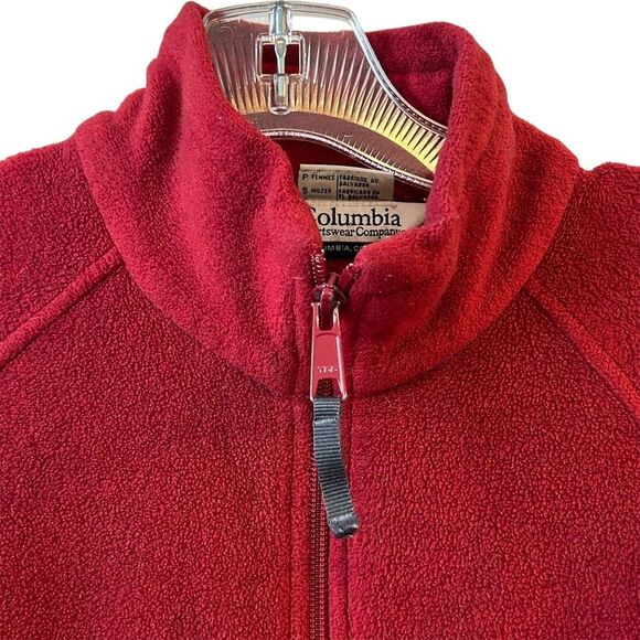 Columbia Women's Full Zip Fleece Jacket Red Size S Casual Fall - Picture 4 of 11